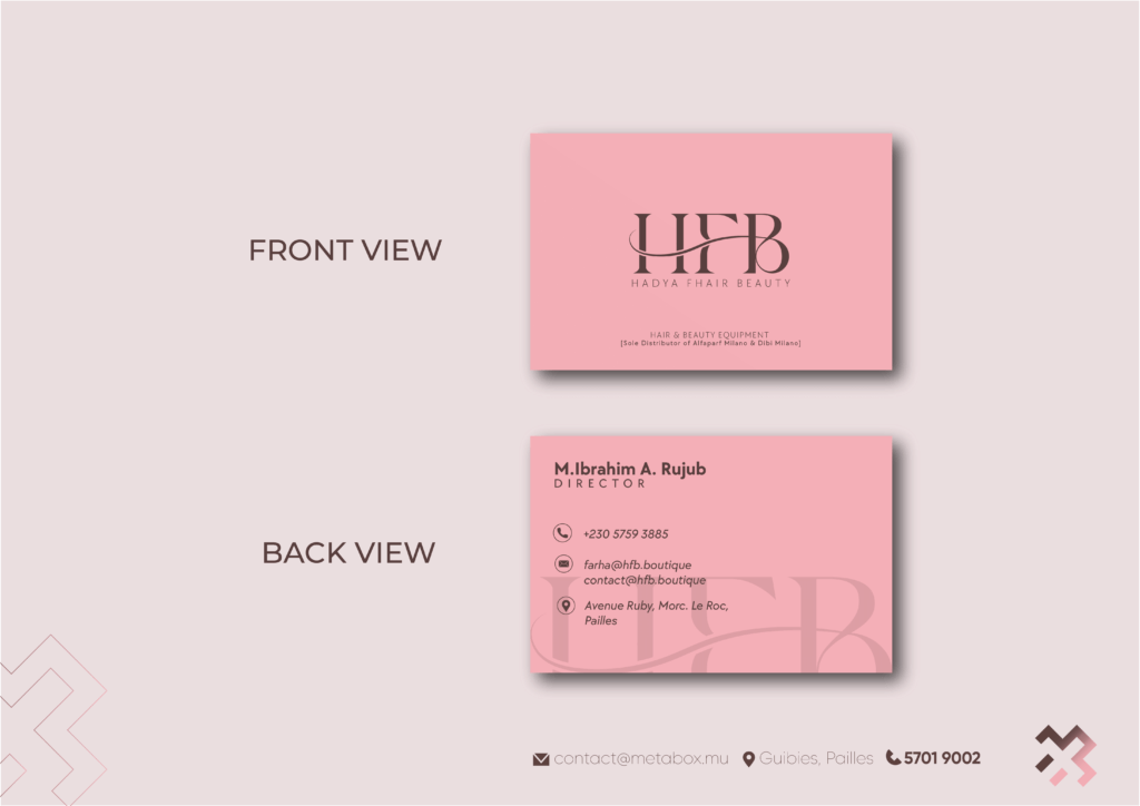 Business card presentation