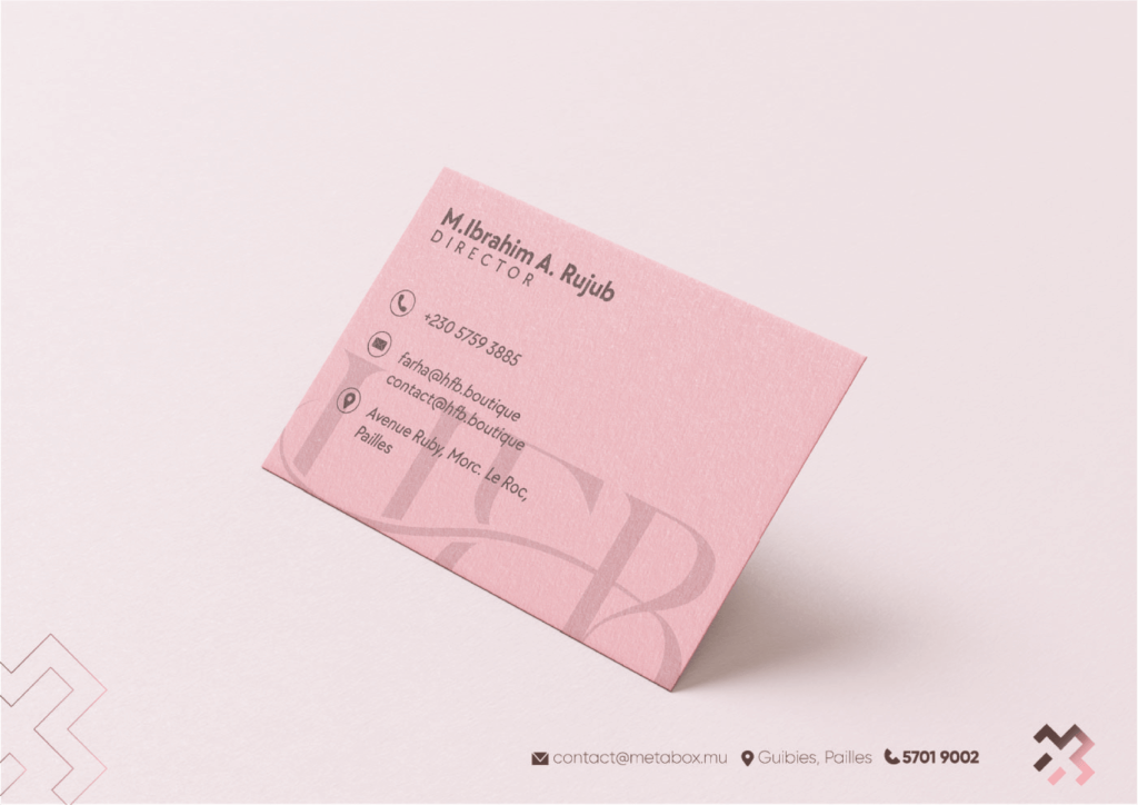 Business card presentation